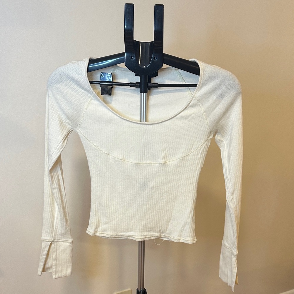 Forever 21 - Women's Cream Long Sleeve Top - Size S